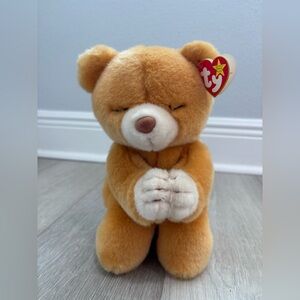 Ty Brown and White Plush Bear Stuffed Animal